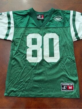 NFL NY Jets Green #80 Chrebet Football Jersey by Logo Athletic Sz M (10-12)